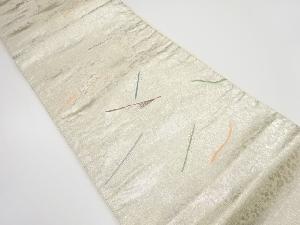 アンティーク　扇に草花模様織り出し袋帯（着用可）